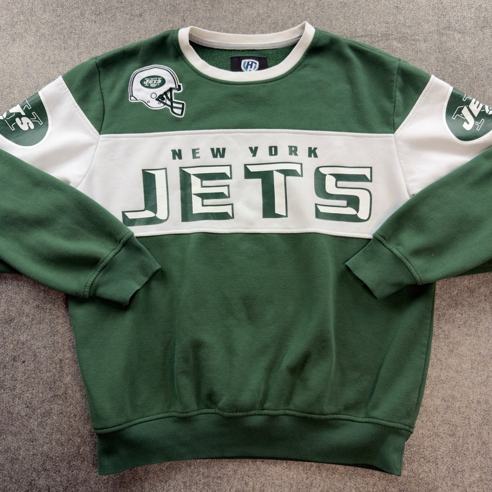 New York Jets Hands High NFL Crewneck Sweatshirt Men's Size XL Green